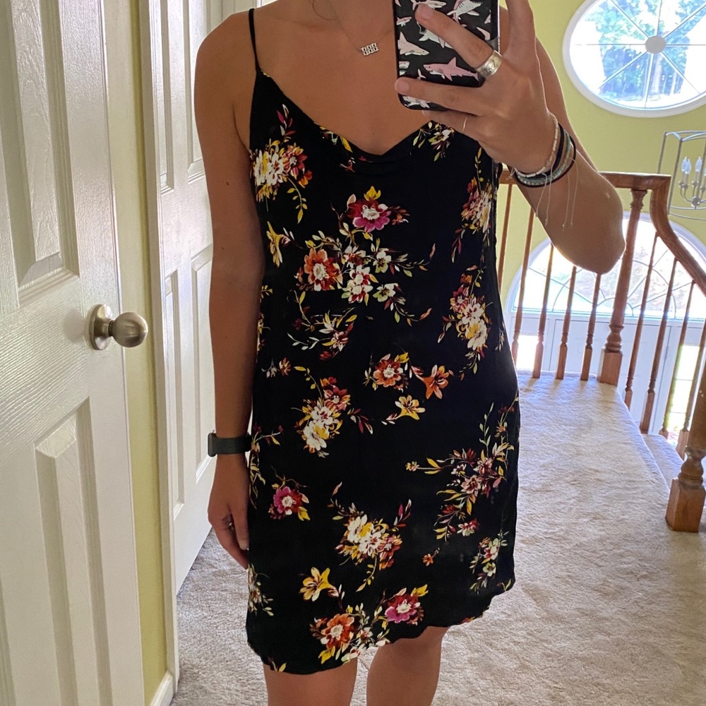 OBEY Floral Cowl Neck Slip Dress